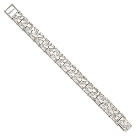 Sterling Silver 15mm Nugget Bracelet QG3325-8.5