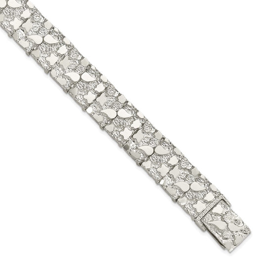 Sterling Silver 15mm Nugget Bracelet QG3325-8.5