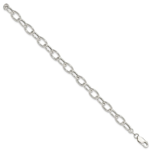 Sterling Silver Open Link Cable 8.50mm Bracelet QG3358-7.5