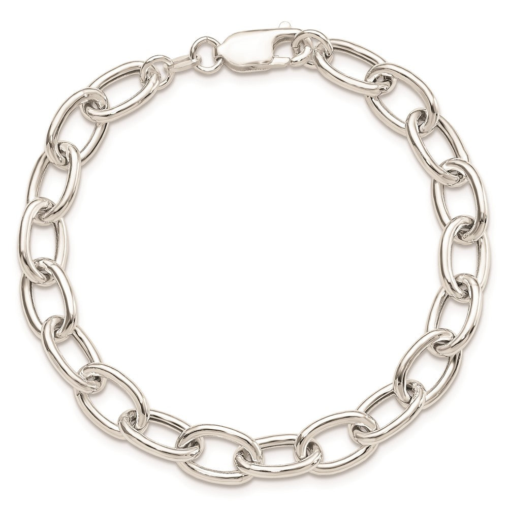 Sterling Silver Open Link Cable 8.50mm Bracelet QG3358-7.5
