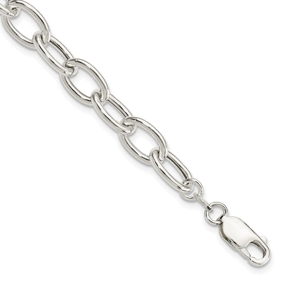 Sterling Silver Open Link Cable 8.50mm Bracelet QG3358-7.5