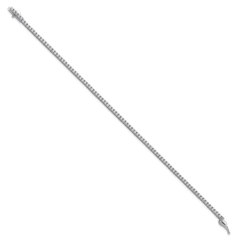 Sterling Shimmer Sterling Silver Rhodium-plated 2mm CZ 93 Stone 8 inch Bracelet QG3485-8