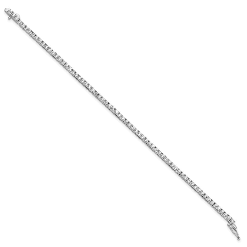 Sterling Shimmer Sterling Silver Rhodium Plated 2.3mm CZ 80 Stone 8 inch Bracelet QG3486-7