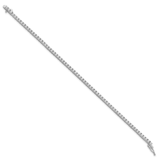 Sterling Shimmer Sterling Silver Rhodium Plated 2.3mm CZ 80 Stone 8 inch Bracelet QG3486-7