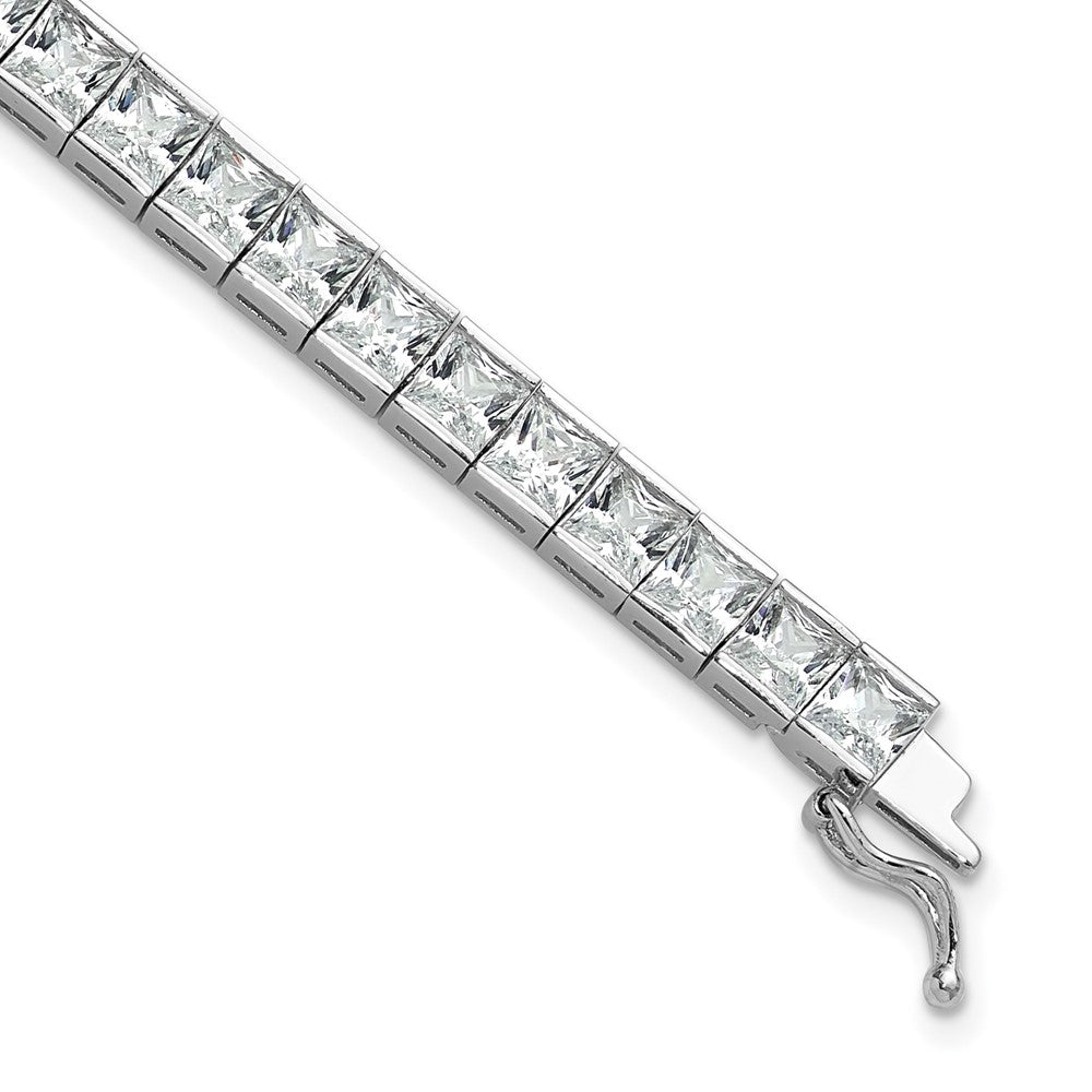 Sterling Shimmer Sterling Silver Rhodium-plated 7 inch 40 Stone CZ Bracelet QG3490-7