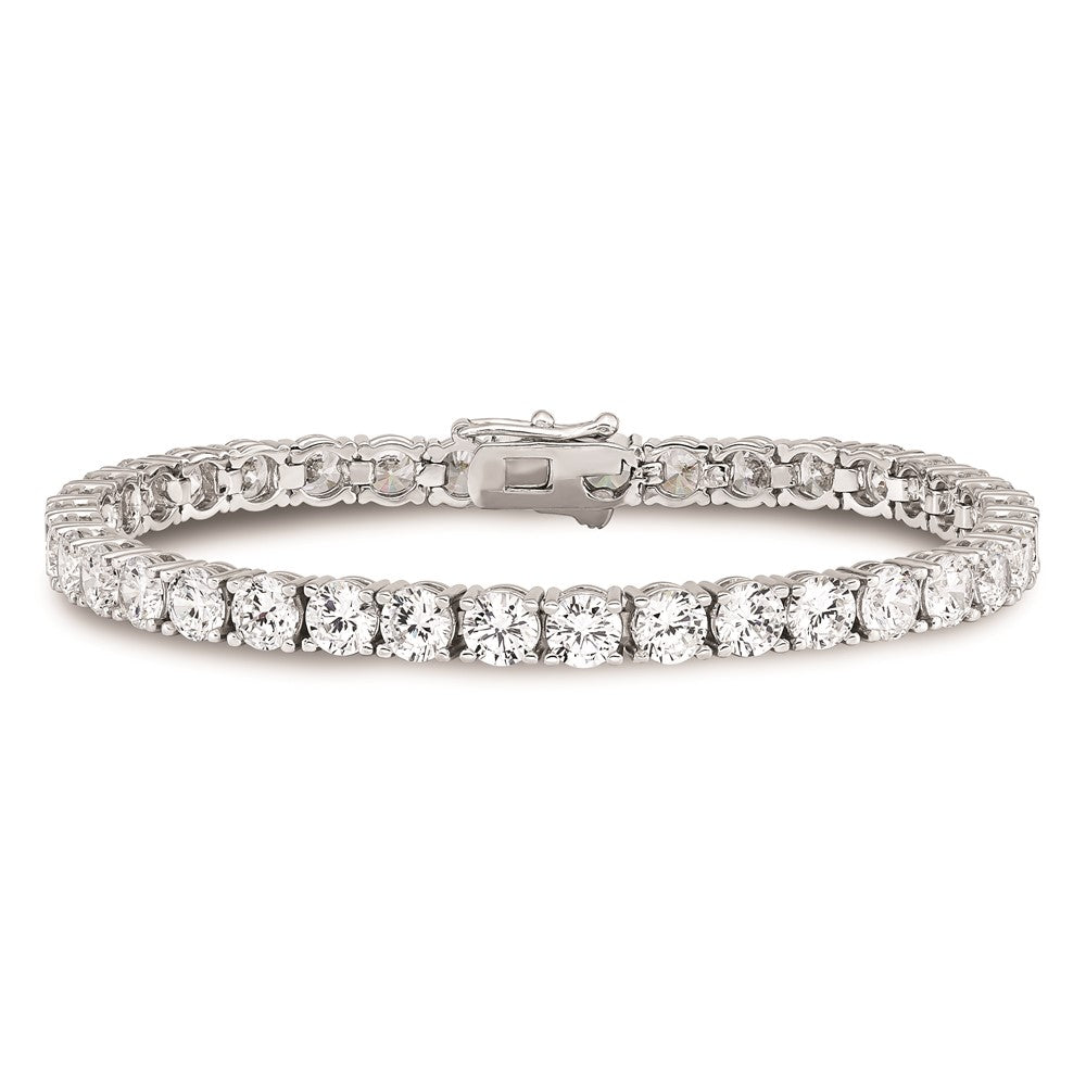 Sterling Shimmer Sterling Silver Rhodium-plated 4.5mm CZ 37 Stone 7 inch Bracelet QG3491-7