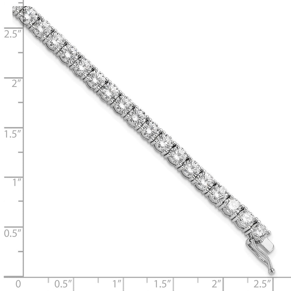 Sterling Shimmer Sterling Silver Rhodium-plated 4.5mm CZ 37 Stone 7 inch Bracelet QG3491-7