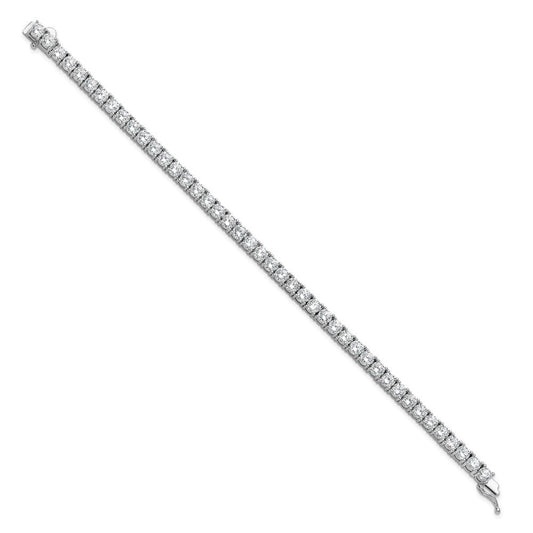Sterling Shimmer Sterling Silver Rhodium-plated 4.5mm CZ 43 Stone 8 inch Bracelet QG3491-8
