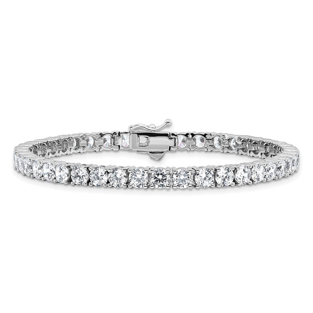 Sterling Shimmer Sterling Silver Rhodium-plated 4.5mm CZ 43 Stone 8 inch Bracelet QG3491-8