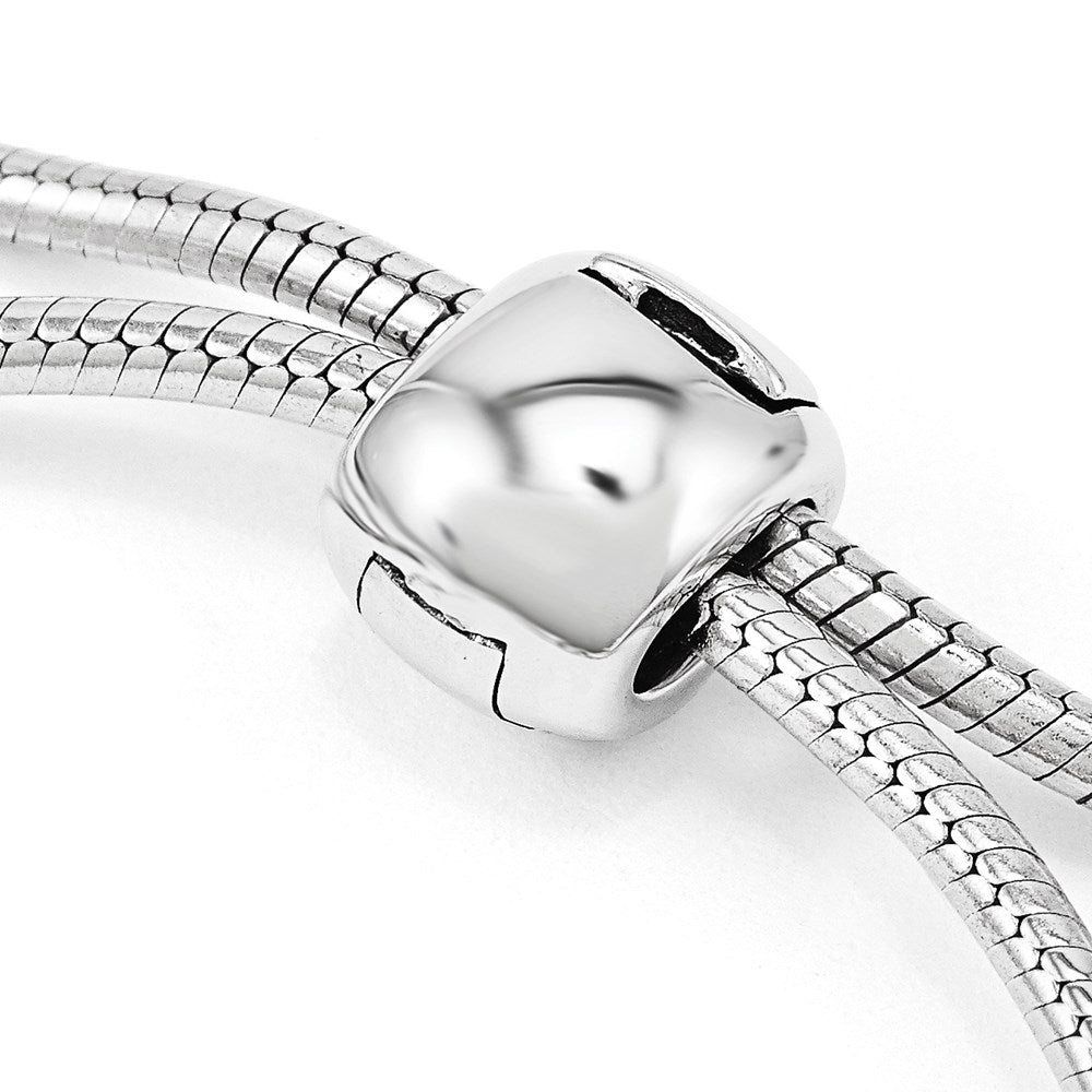 Sterling Silver Antiqued Reflections Crystal Love Heart Adjust Bracelet QG3498
