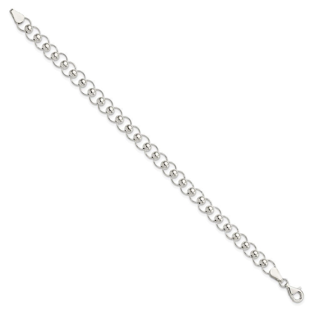 Sterling Silver Polished Beaded Bracelet QG3594-7.5