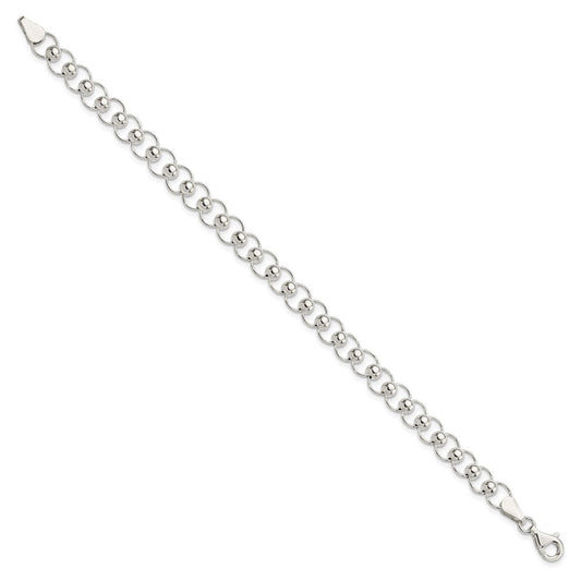 Sterling Silver Polished Beaded Bracelet QG3594-7.5