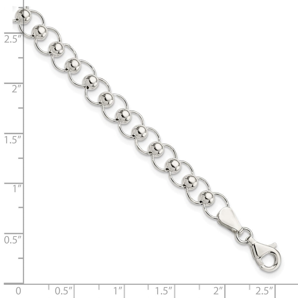 Sterling Silver Polished Beaded Bracelet QG3594-7.5