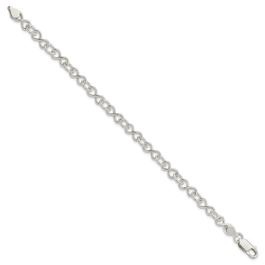 Sterling Silver Polished Fancy Link Bracelet QG3596-7.5