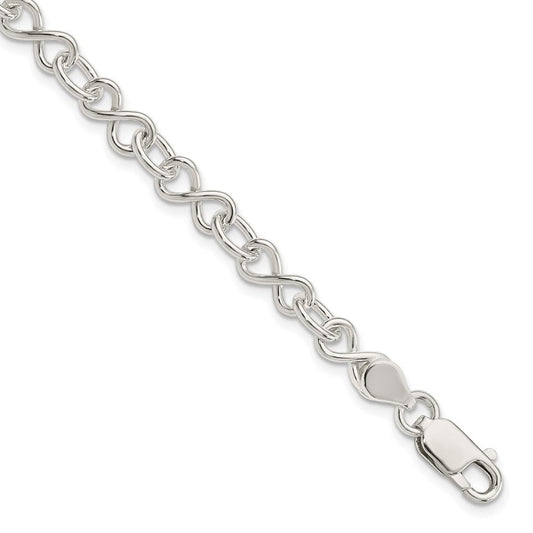 Sterling Silver Polished Fancy Link Bracelet QG3596-7.5