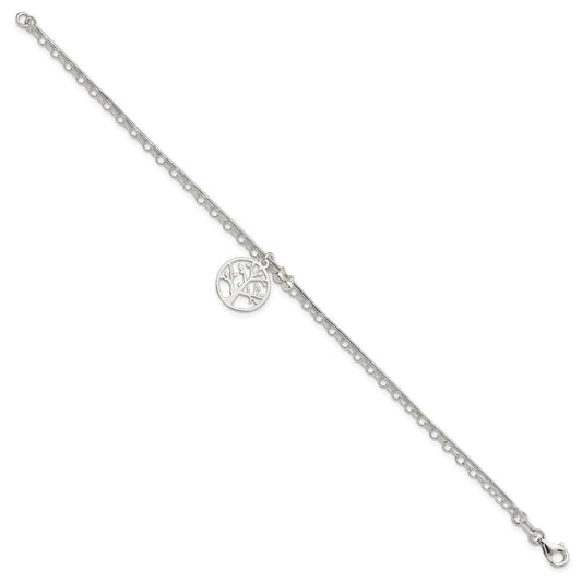 Sterling Silver Polished 2-strand Tree 7.5in Bracelet QG4235-7.5