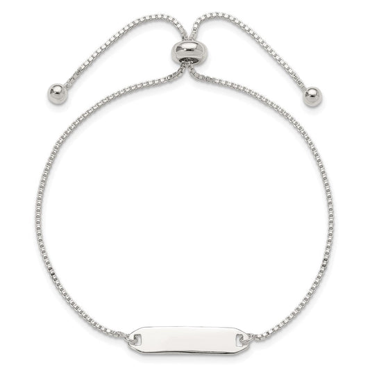 Sterling Silver Polished Bar Adjustable Bracelet QG4763