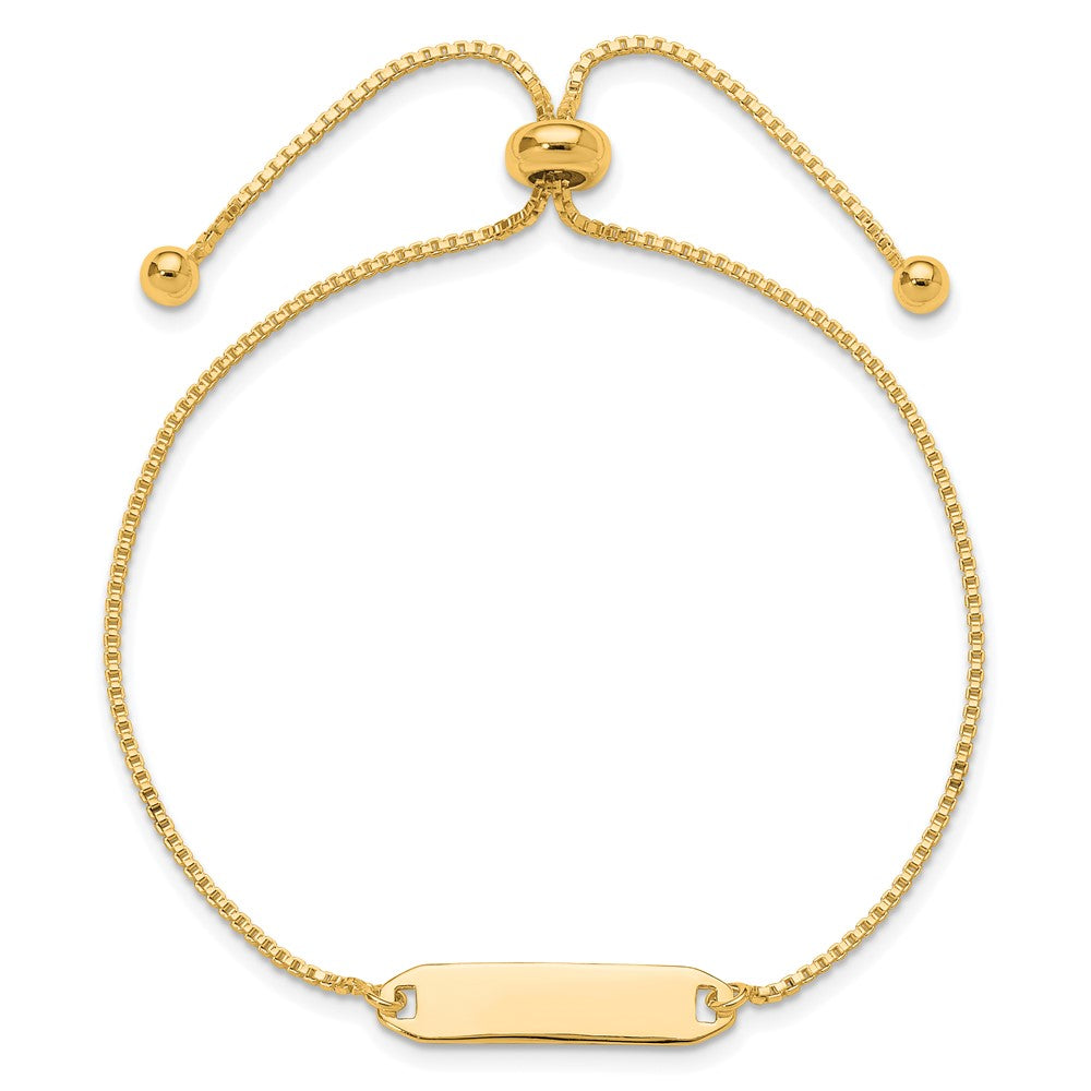 Sterling Silver Gold-tone Polished Bar Adjustable Bracelet QG4763GP