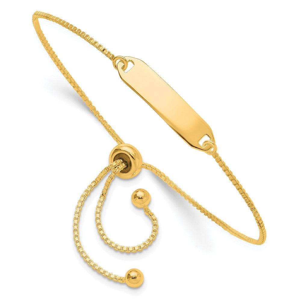 Sterling Silver Gold-tone Polished Bar Adjustable Bracelet QG4763GP