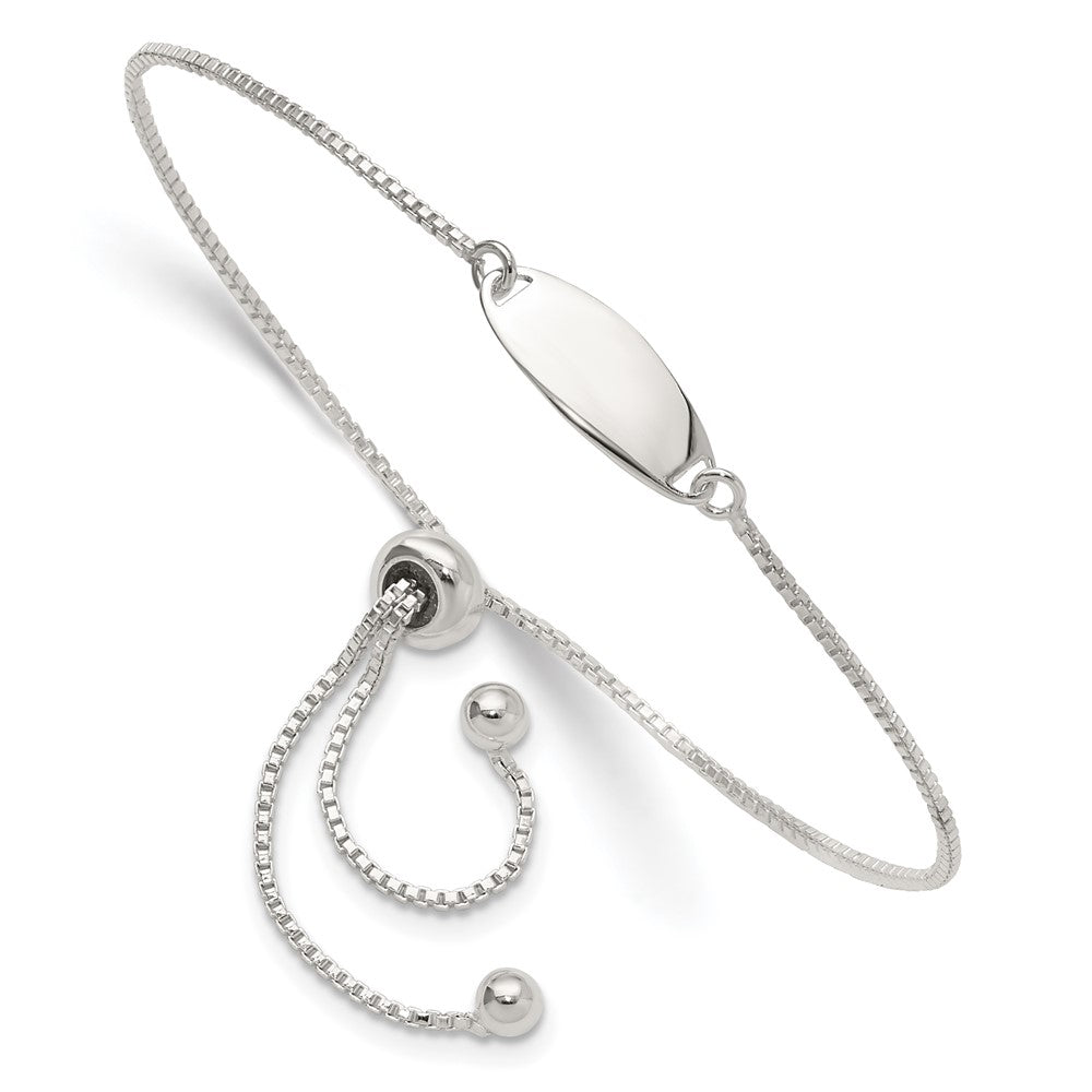 Sterling Silver Polished Bar Adjustable Bracelet QG4764