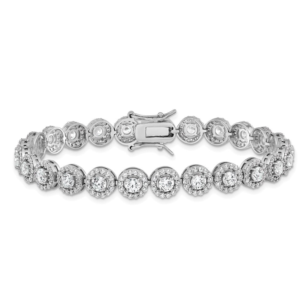Sterling Silver Rhodium-plated CZ Tennis 7.5 inch Bracelet QG4875-7.5