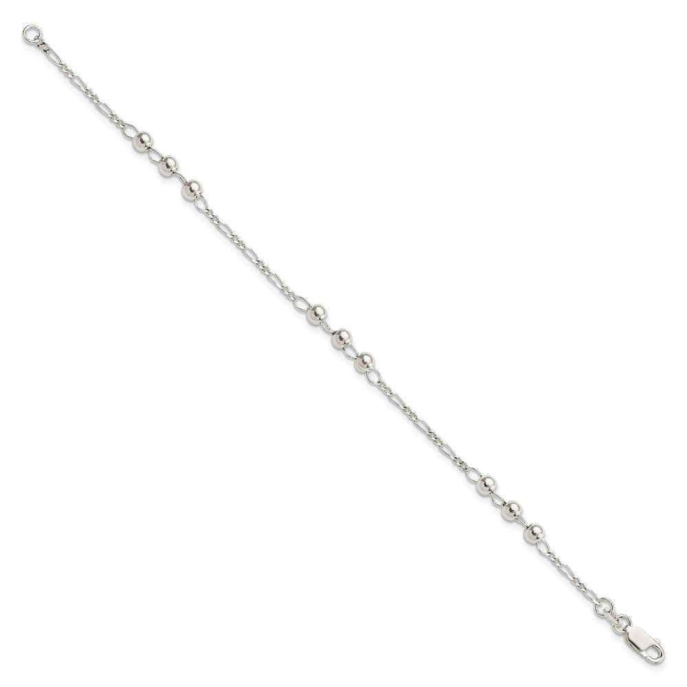 Sterling Silver Diamond Cut Beaded Bracelet QG4942-7