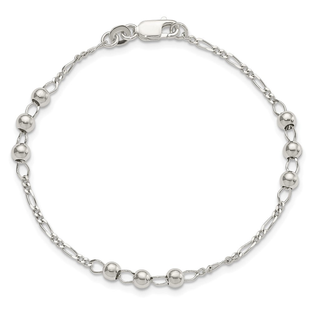 Sterling Silver Diamond Cut Beaded Bracelet QG4942-7