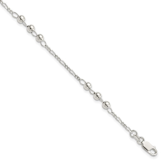 Sterling Silver Diamond Cut Beaded Bracelet QG4942-7