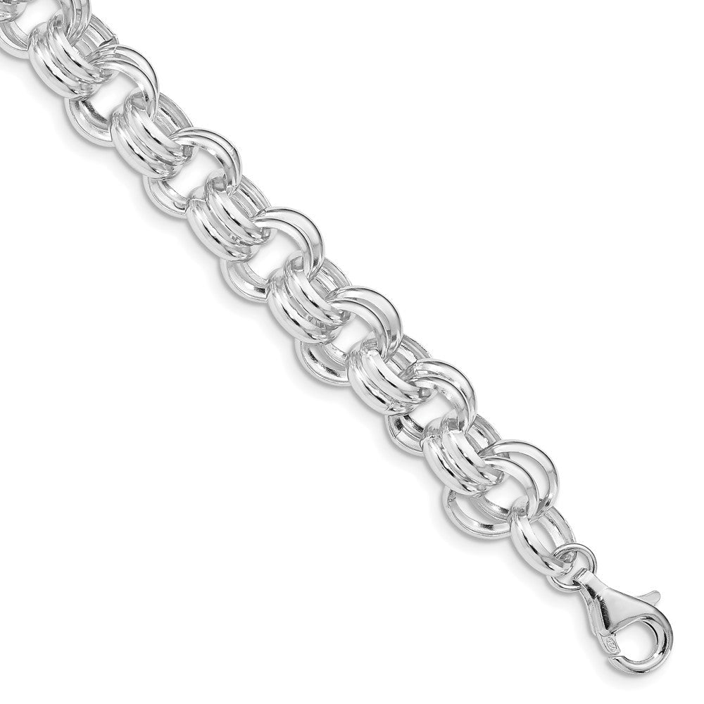 Sterling Silver Polished Double Links Bracelet QG4989-8.5