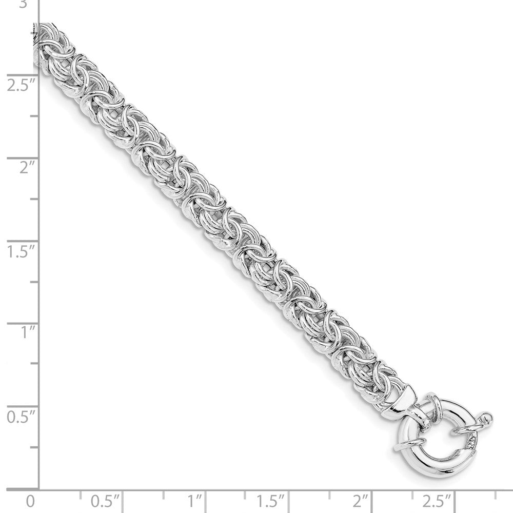 Sterling Silver Polished Byzantine Link Bracelet QG4990-7.5