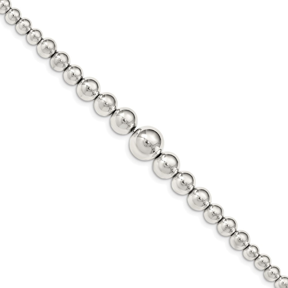 Sterling Silver Polished Graduated Beads Bracelet QG5036-7.5