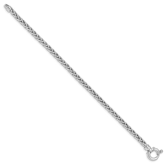 Sterling Silver Rhodium Plated Polished Woven Link Bracelet QG5116-7.5