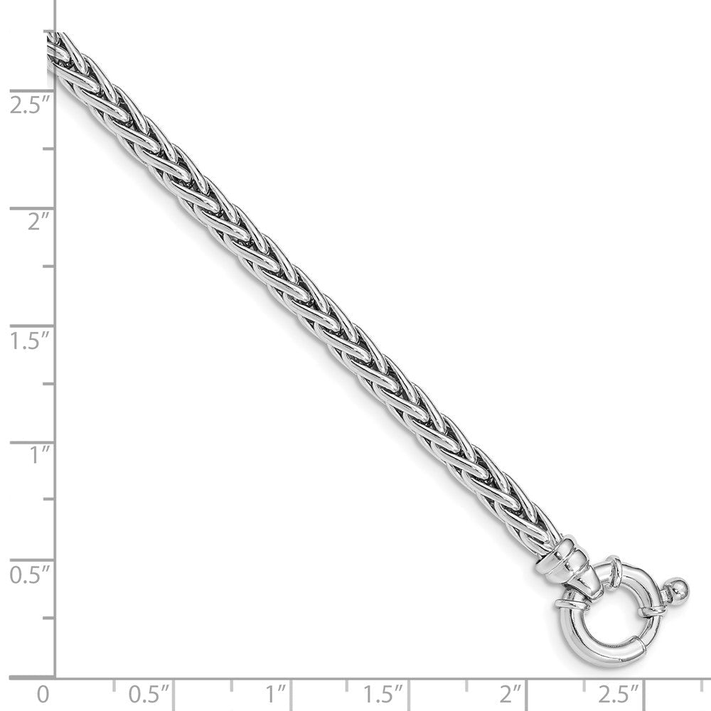 Sterling Silver Rhodium Plated Polished Woven Link Bracelet QG5116-7.5