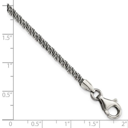 Sterling Silver Antiqued Polished Rope Bracelet QG5720-8