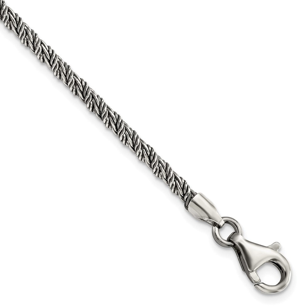 Sterling Silver Antiqued Polished Rope Bracelet QG5720-8