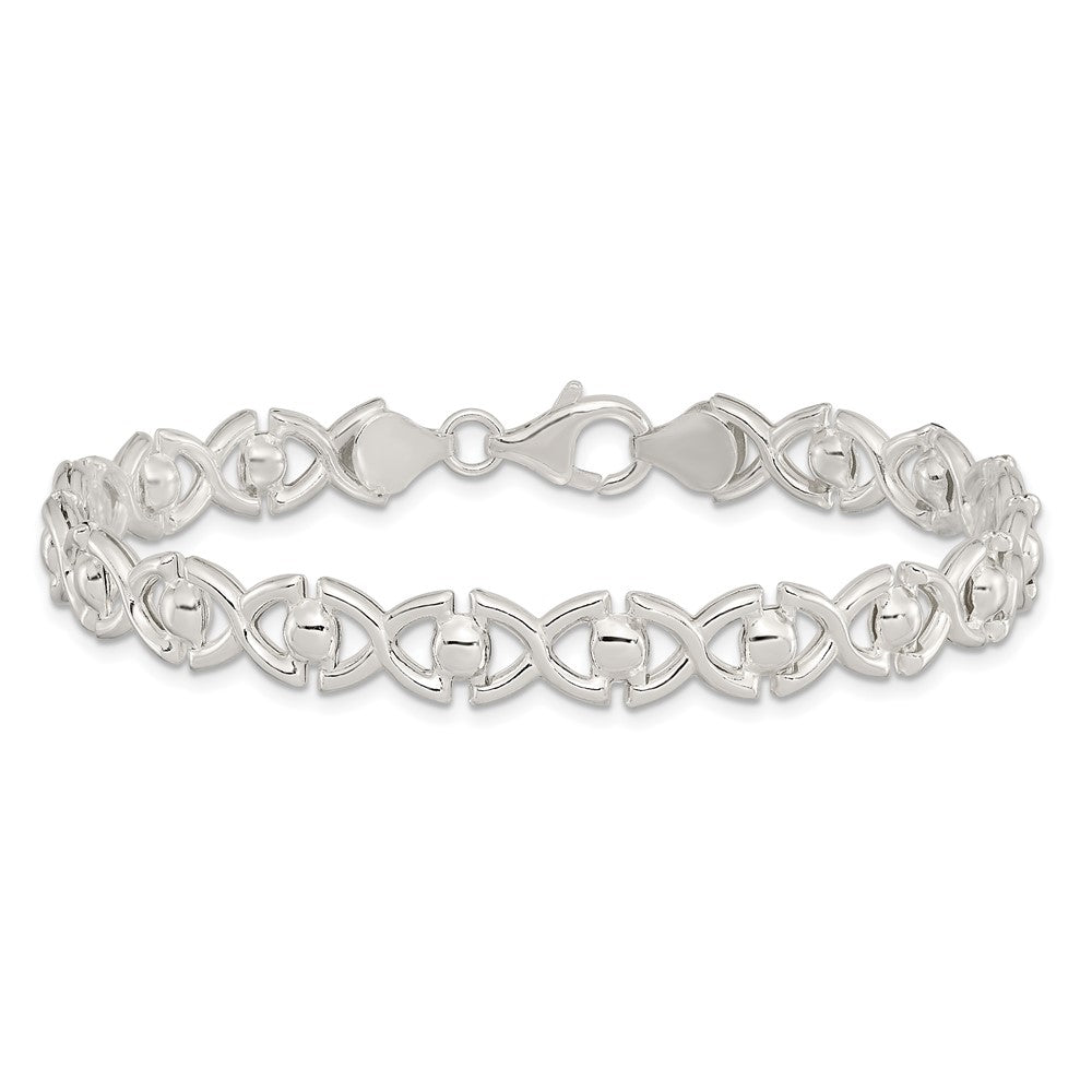 Sterling Silver Polished Fancy Link Bracelet QG5812-7.5