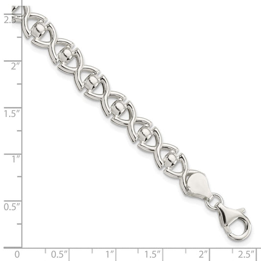 Sterling Silver Polished Fancy Link Bracelet QG5812-7.5