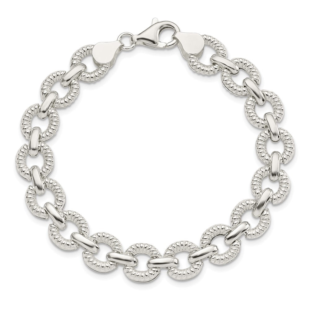 Sterling Silver Polished Fancy Link Bracelet QG5813-7.5