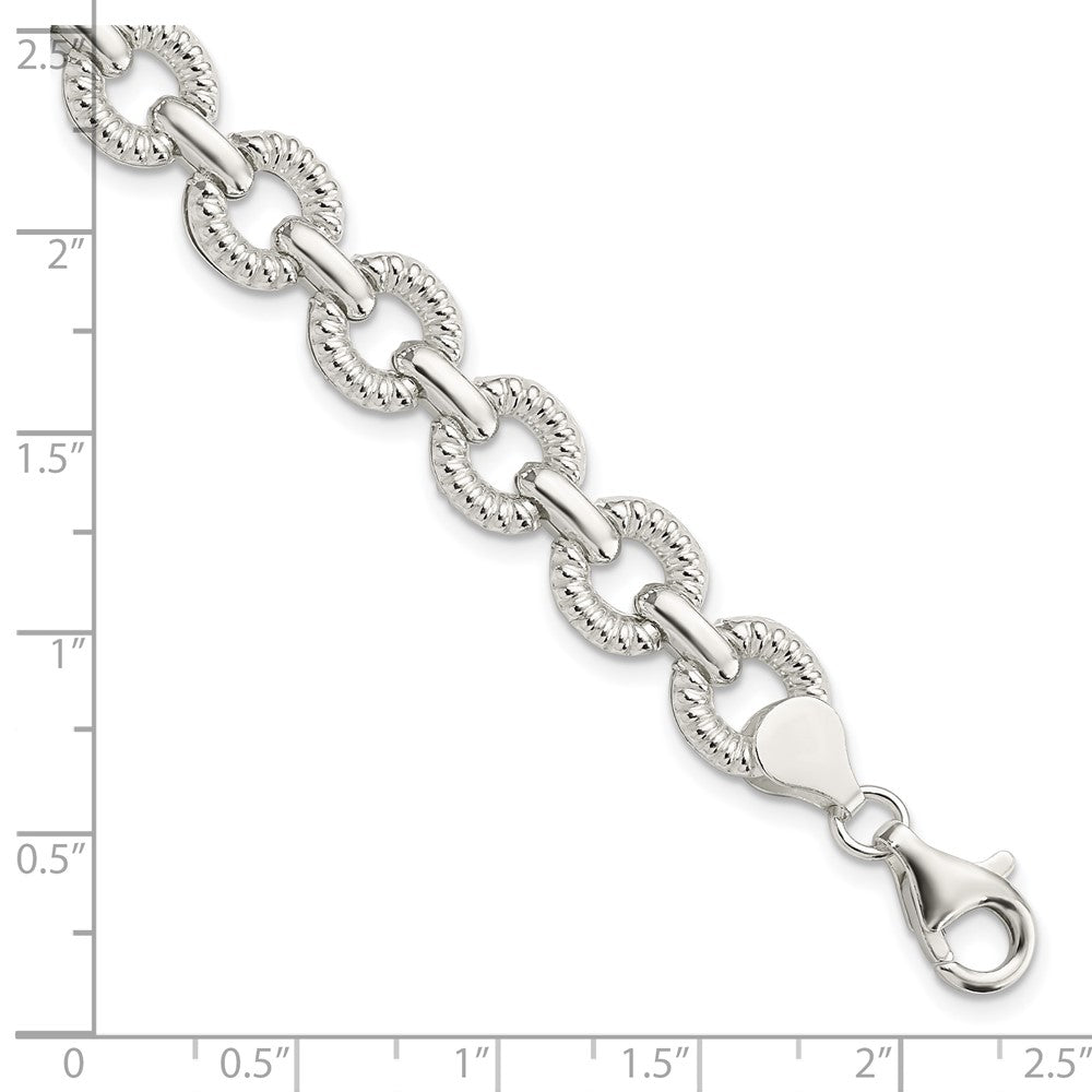 Sterling Silver Polished Fancy Link Bracelet QG5813-7.5