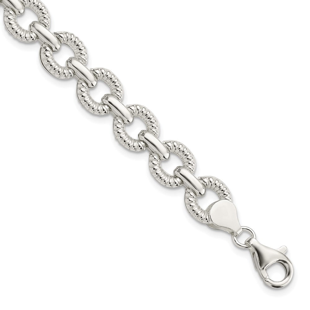 Sterling Silver Polished Fancy Link Bracelet QG5813-7.5
