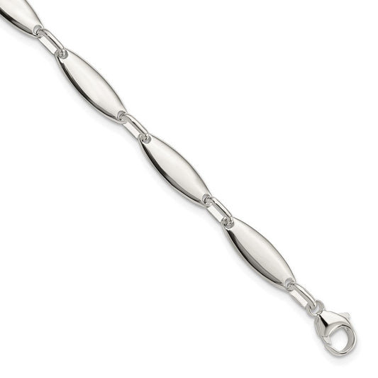 Sterling Silver Polished Link w/ 1 in ext. Bracelet QG5818-7