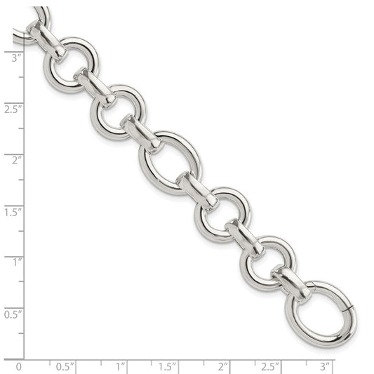 Sterling Silver Polished Fancy Link Bracelet QG5826-8