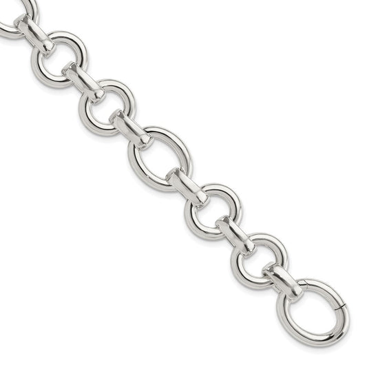 Sterling Silver Polished Fancy Link Bracelet QG5826-8