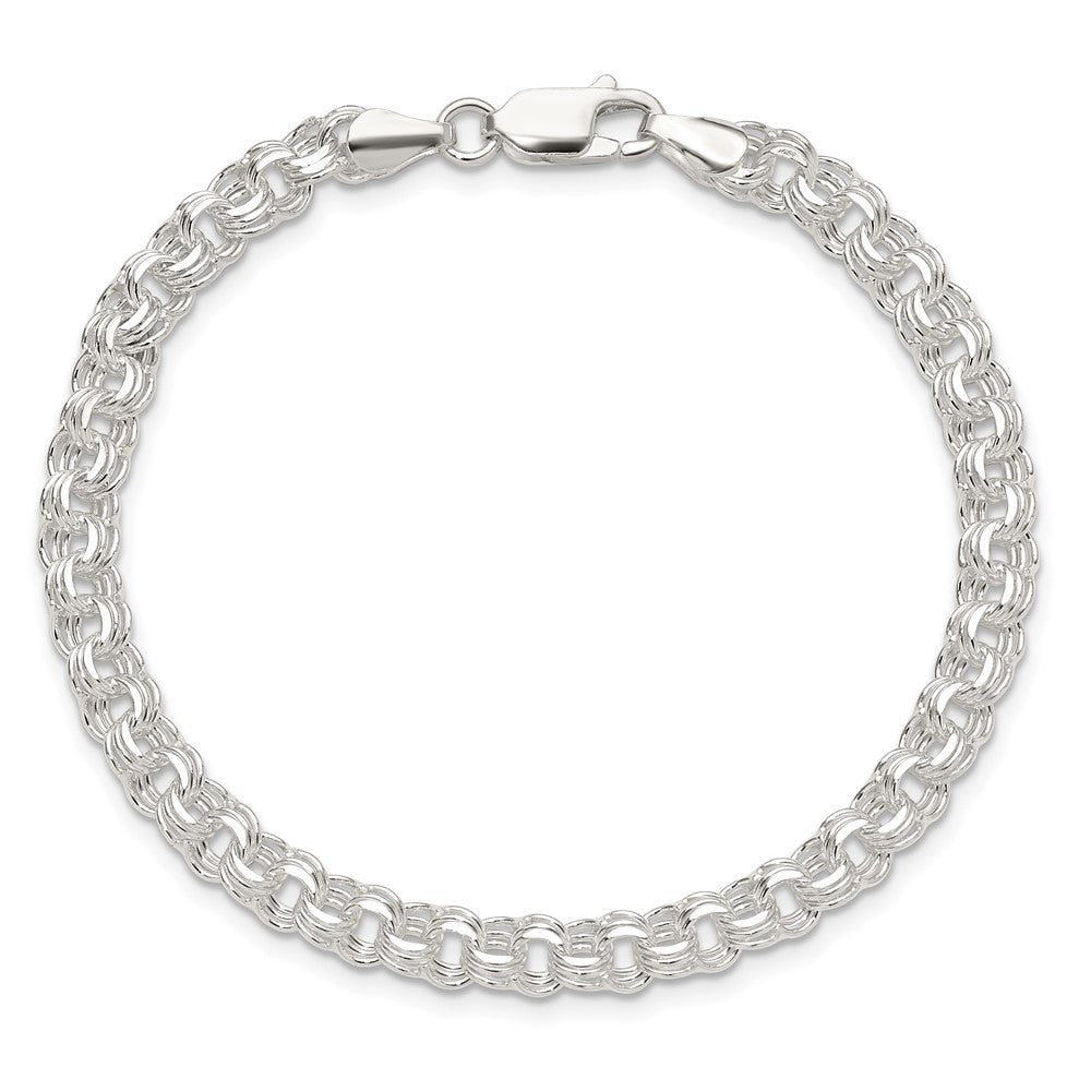 Sterling Silver Polished 5mm Triple Rolo Charm Bracelet QG5830-7