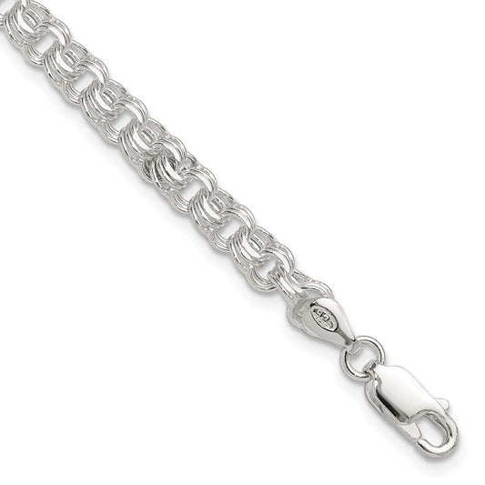 Sterling Silver Polished 5mm Triple Rolo Charm Bracelet QG5830-7