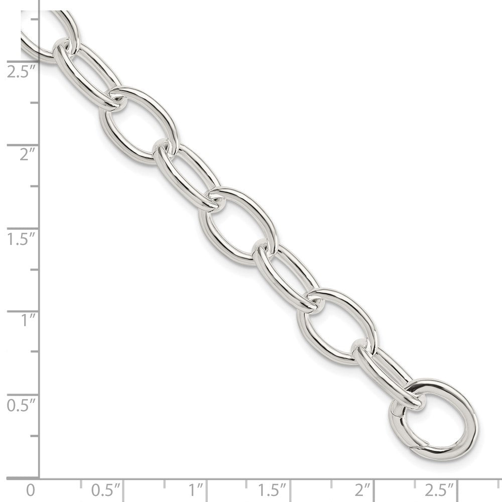 Sterling Silver Rhodium-plated Polished Fancy Link Bracelet QG5833-7