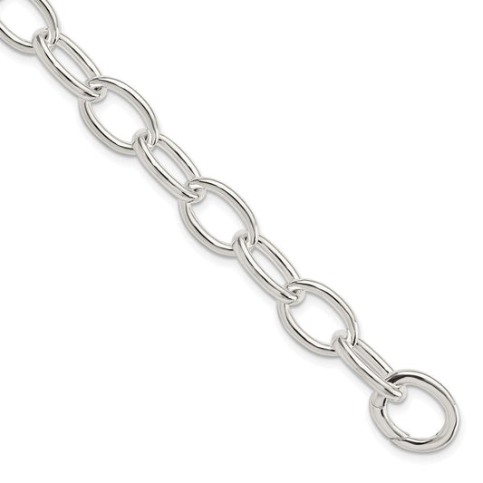 Sterling Silver Rhodium-plated Polished Fancy Link Bracelet QG5833-7