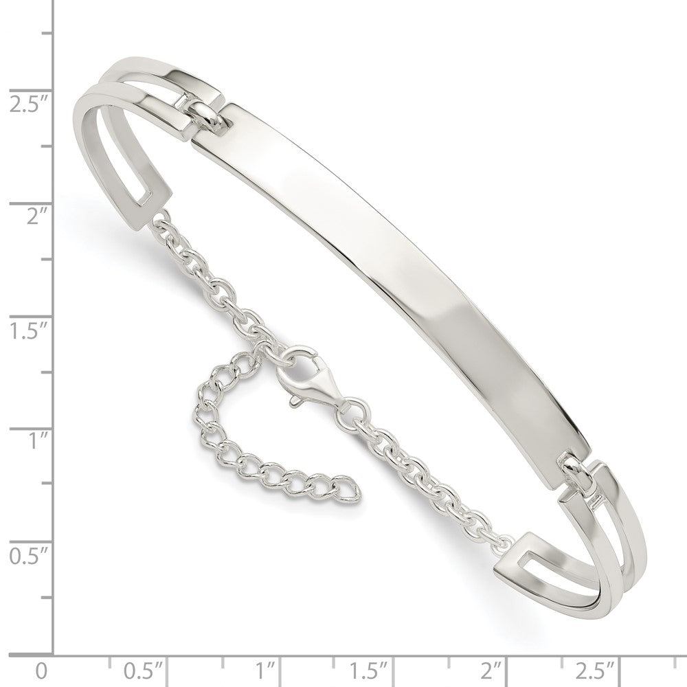 Sterling Silver Polished w/1.25 in ext. Bracelet QG5893