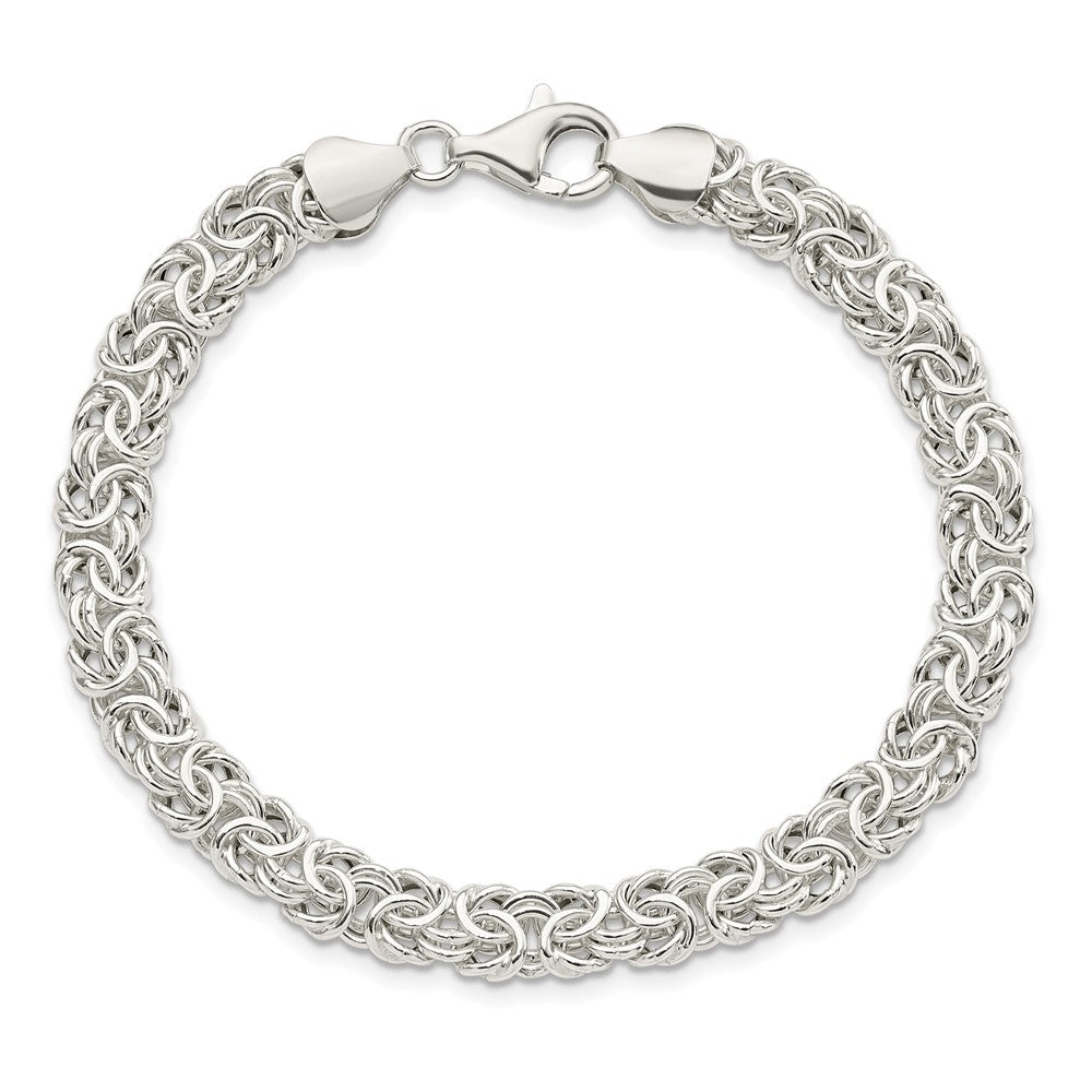 Sterling Silver Polished Byzantine Link Bracelet QG5963-7.5