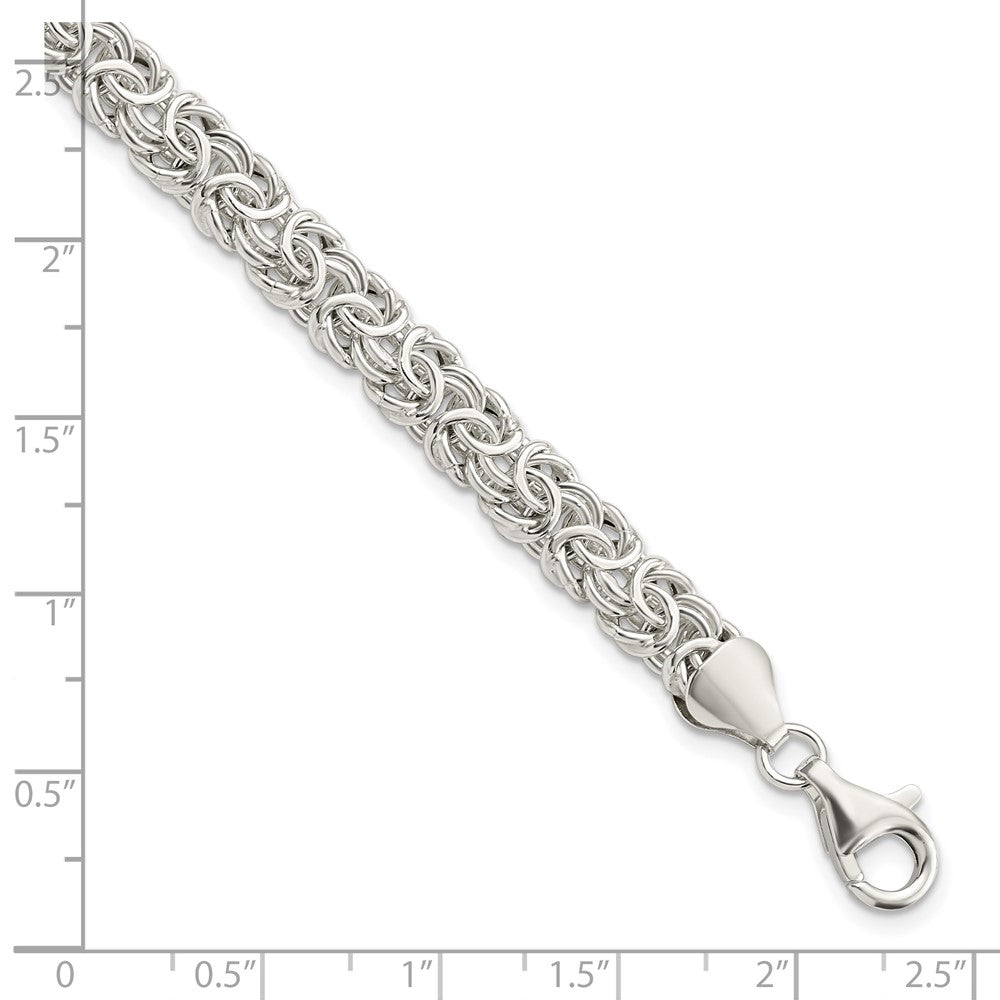 Sterling Silver Polished Byzantine Link Bracelet QG5963-7.5